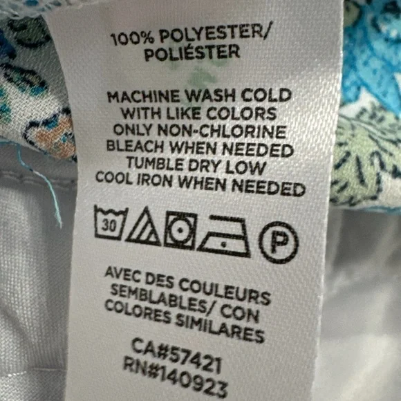 LOFT Floral Cami Blouse Cottage Blue Spaghetti Strap Top Lace Accent Sz Small P - Picture 6 of 9